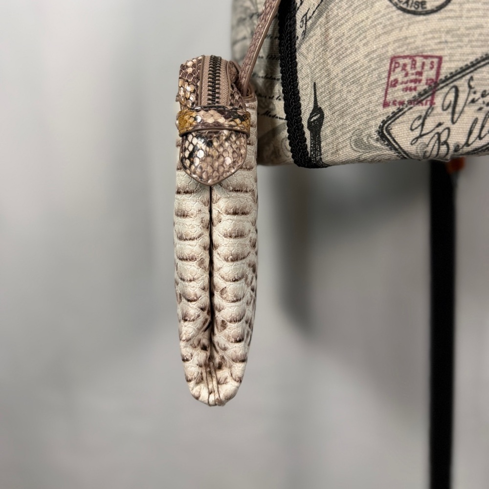 A New Day Faux Snakeskin Crossbody Bag | Brown & Tan | Adj Strap - Picture 6 of 13